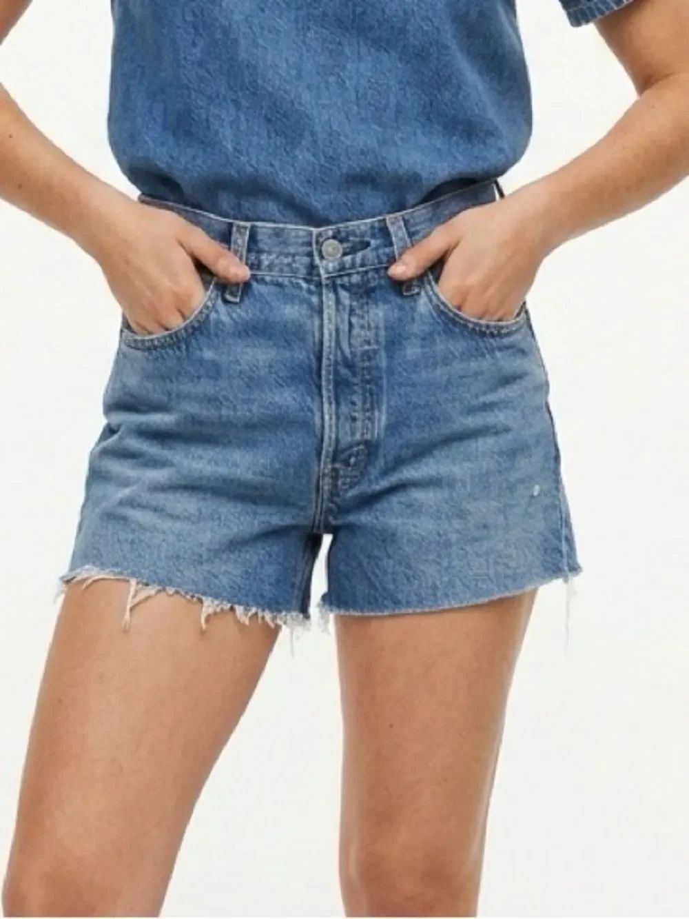 LEVI’S | 550 High-Waist Cutoff Blue Denim Shorts Women’s Size 33